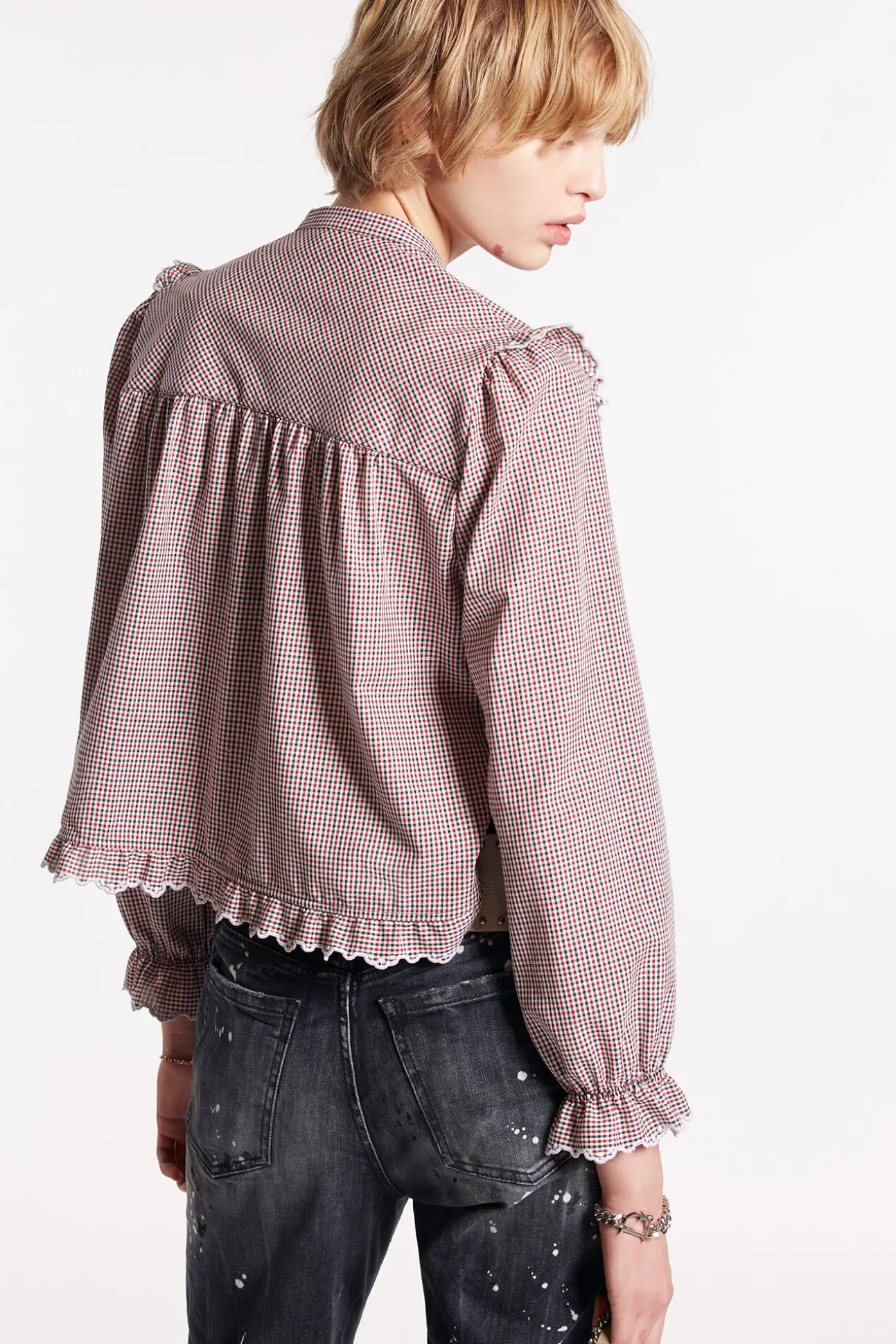 Check Embellished Shirt