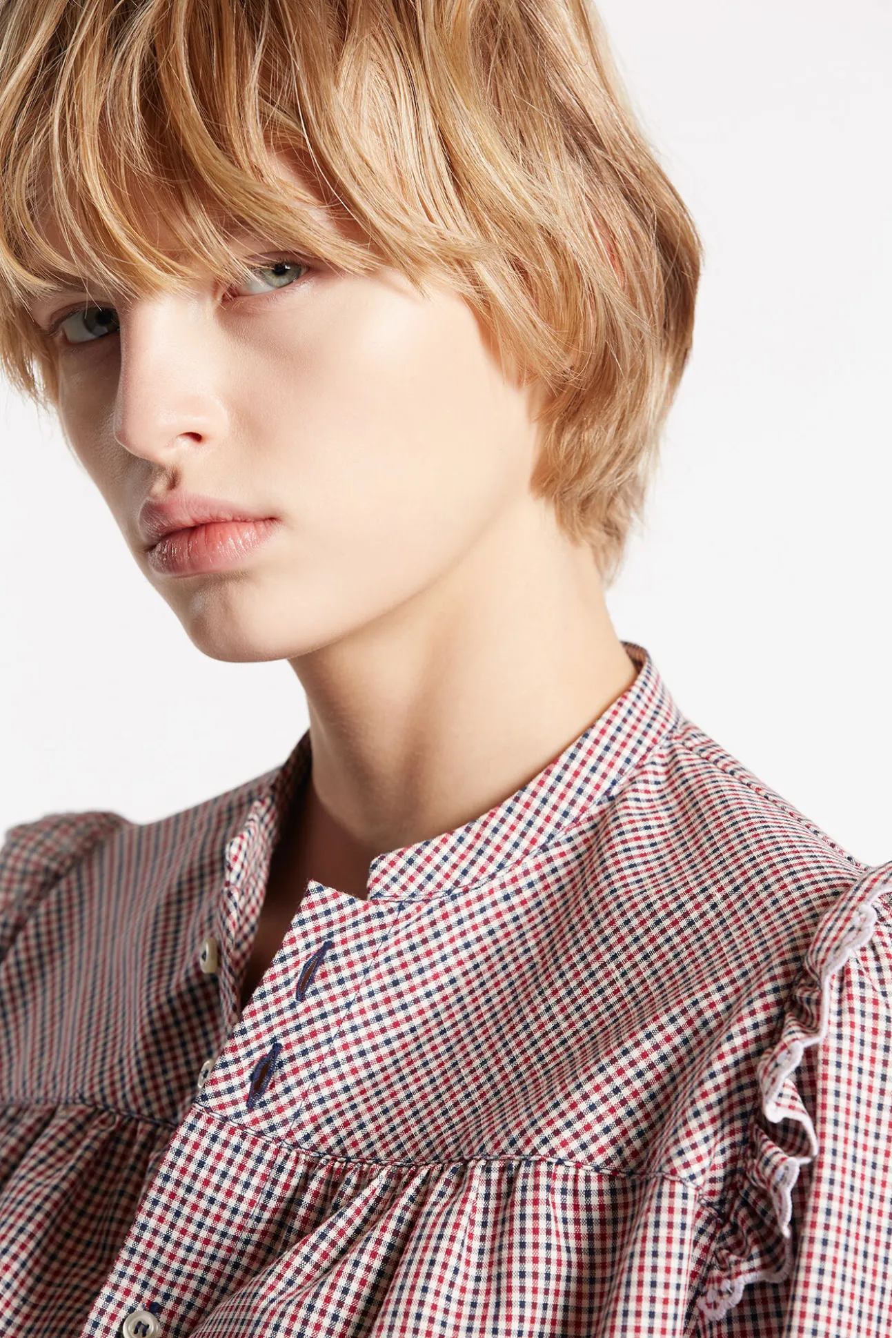 Check Embellished Shirt