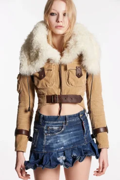 Cloudy Wash Side Open Denim Skirt