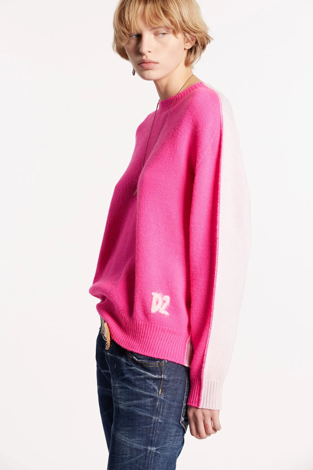 Contrast Color Crewneck Knit