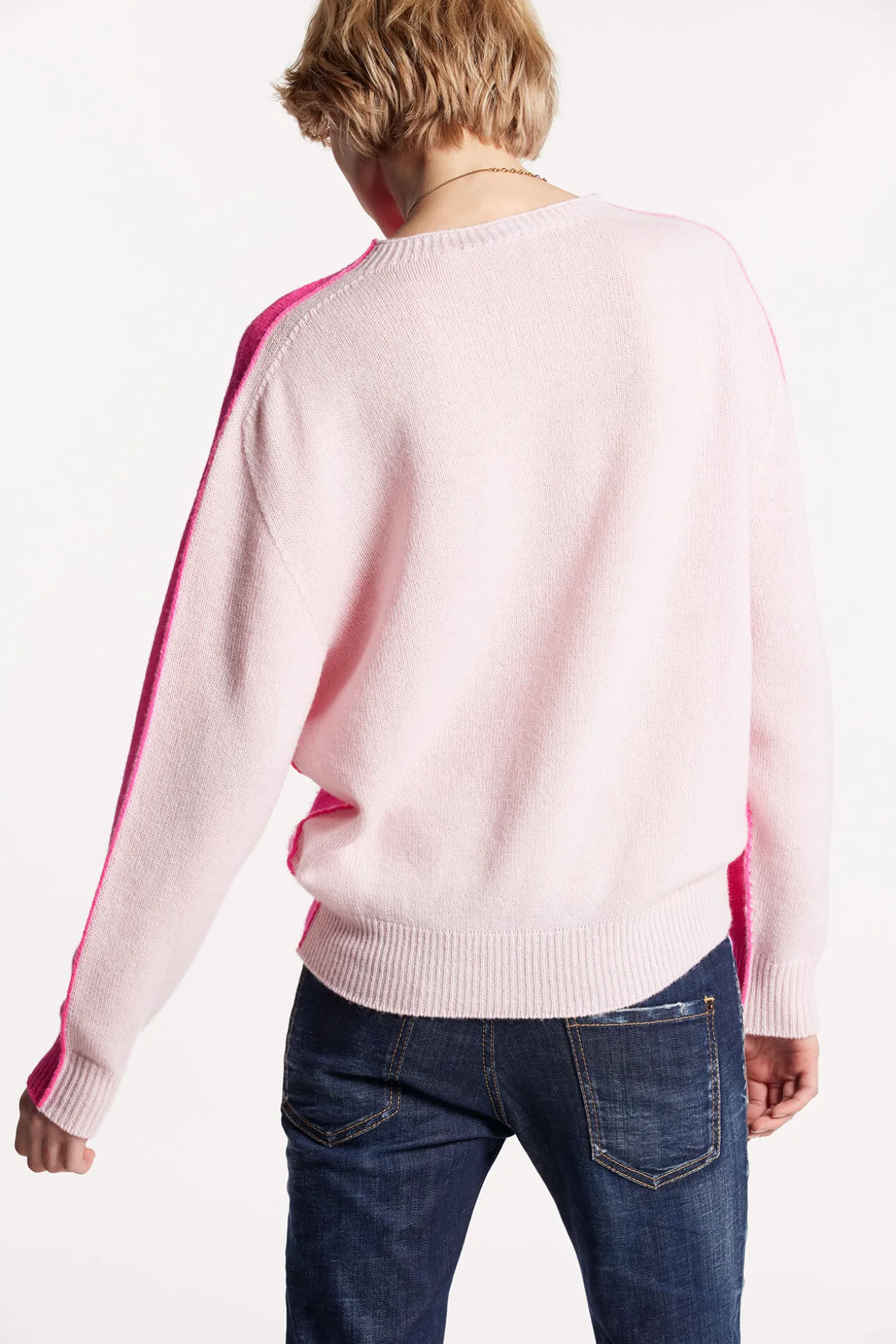 Contrast Color Crewneck Knit
