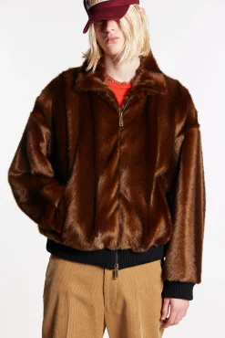 Dsquared2 Faux Fur Bomber Jacket