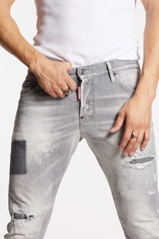 Grey Square Wash Sexy Twist Jeans