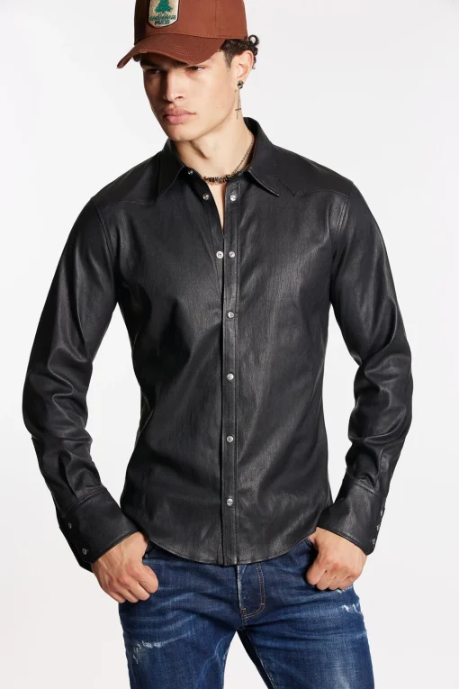 Leather Classic Western Slim Shirt