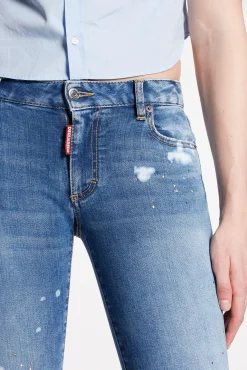 Medium Crystal Peach Medium Waist Cropped Twiggy Jeans