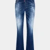 Medium Red Spots Wash Flare Bootcut Jeans
