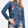 Pac-Man Medium Wash Boyfriend Jean Jacket