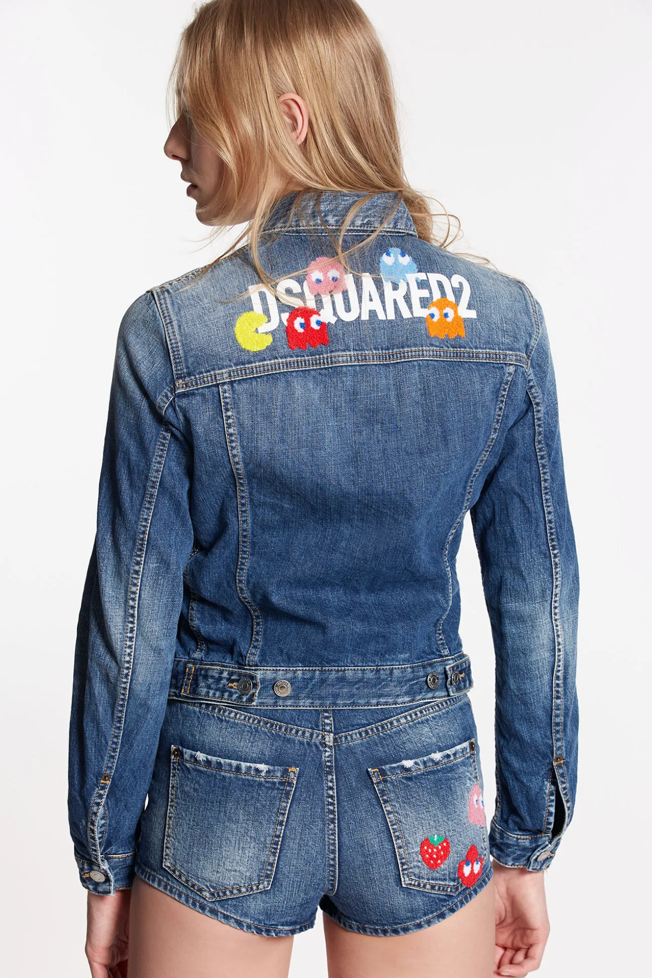 Pac-Man Medium Wash Boyfriend Jean Jacket