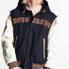 Varsity Hooded Bomber Jacket