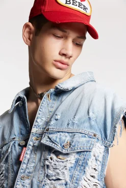 Vintage Destroyed Wash Classic Jean Vest