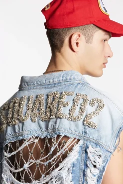 Vintage Destroyed Wash Classic Jean Vest